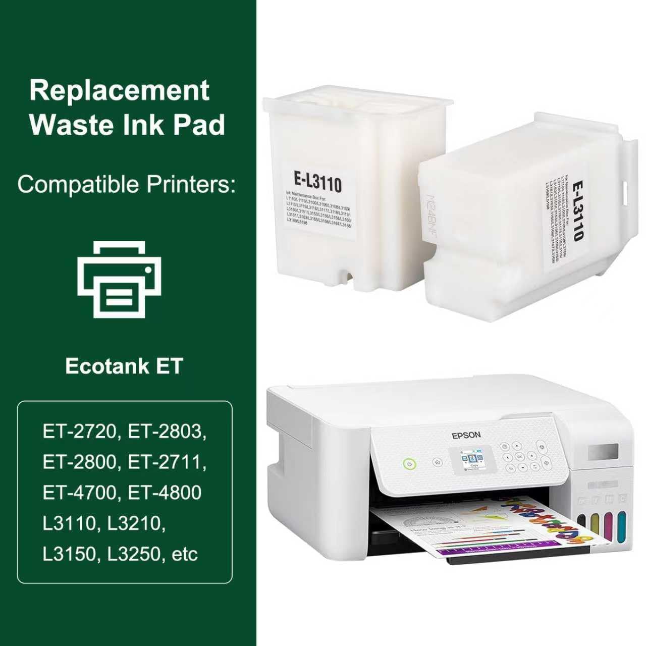 Amazon.com: HEROMA 4pcs Waste Ink Pad Replacement Compatible with